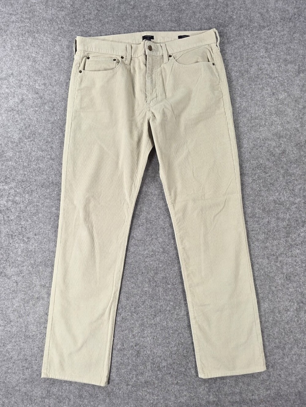 J Crew Men's Beige Corduroy Pants - Classic Straight Fit 34x32